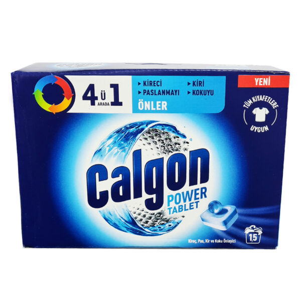 قرص جرمگیر ماشین لباسشویی کالگون Calgon مدل:4u1 تعداد:15عدد