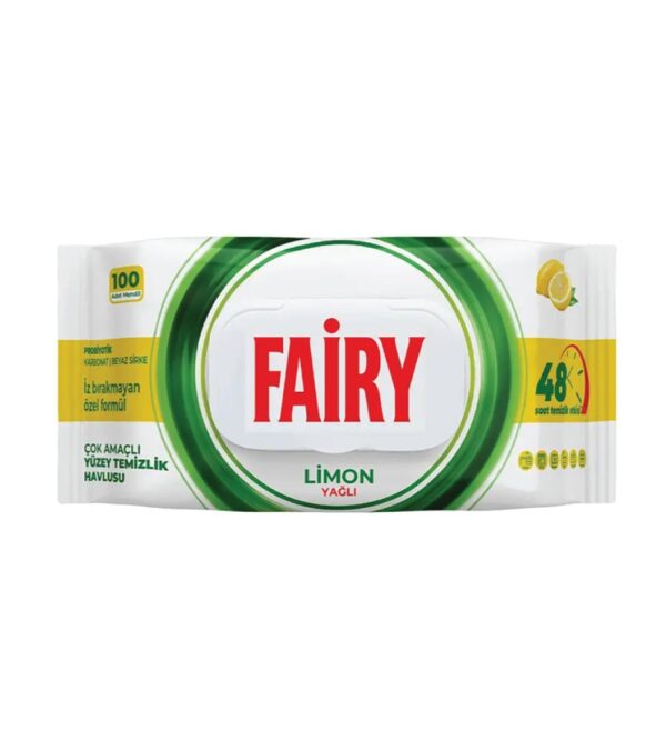 دستمال سطوح فیری FAIRY با رایحه لیمو 100برگ