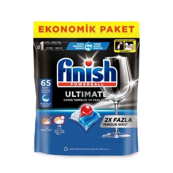 قرص ماشین ظرفشویی فینیش finish مدل: اُلتی مِت تعداد: 65عددی