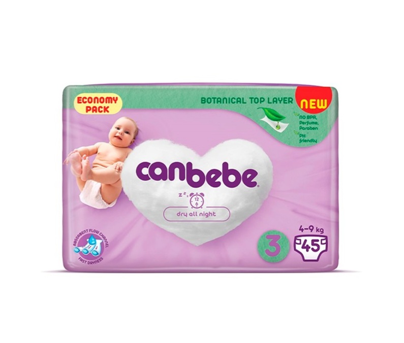 پوشک بچه جان به به can be be سایز 3 تعداد: 45 عددی